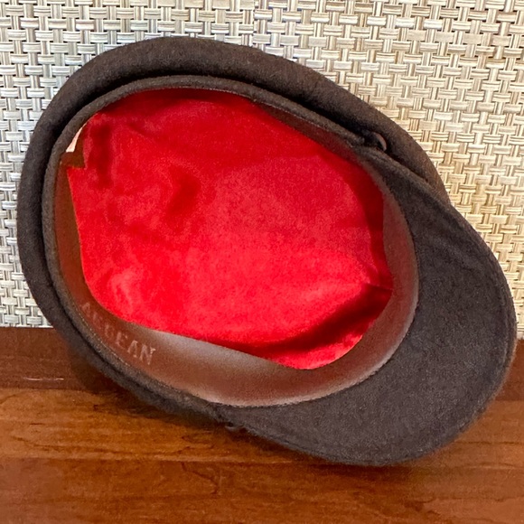 🌟HP🌟VTG 1970s-80s Authentic Brown Wool Blend Greek Fisherman Cap 7 1/2 - Picture 9 of 13